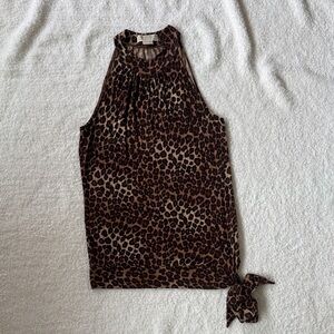 Michael Kors Brown Leopard Print Tank Top